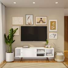 Rack Retrô Herne Branco 162 cm