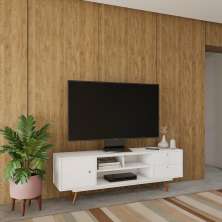 Rack Retrô Kassel Branco 160 cm
