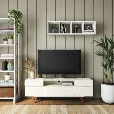 Rack Retrô Leni Off White 162 cm
