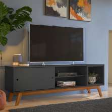 Rack Retrô Porto Rico Preto 162 cm