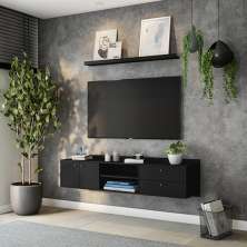 Rack Suspenso Getty Preto 162 cm