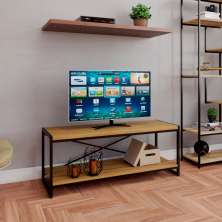 Rack Wooden Mel e Preto 120 cm