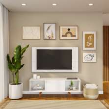 Rack com Painel para TV até 42 Polegadas Branco 135 cm