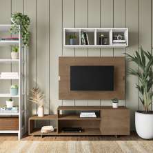 Rack com Painel para TV até 45 Polegadas Araci Carvalho 180 cm