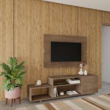 Rack com Painel para TV até 45 Polegadas Aurora Carvalho 180 cm