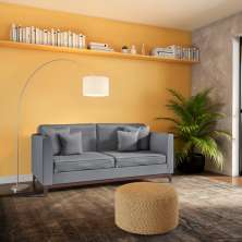 Sofá 2 Lugares Bélgica Base de Madeira Linho Cotton Cinza