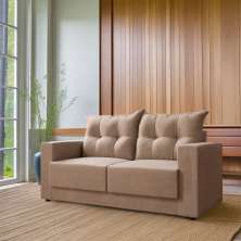 Sofá 2 Lugares Daylin Suede Bege 140 cm