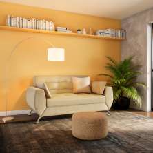 Sofá 2 Lugares Larissa Suede Bege 174 cm