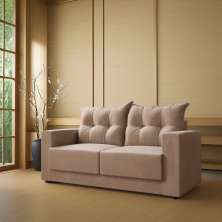 Sofá 2 Lugares Mason Suede Bege 140 cm