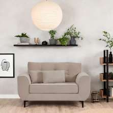 Sofá 2 Lugares Piacenza Suede Bege 152 cm