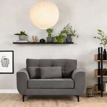 Sofá 2 Lugares Piacenza Suede Cinza 152 cm