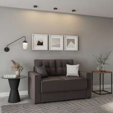 Sofá 2 Lugares Retrátil Aquisgrana Suede Grafite 140 cm
