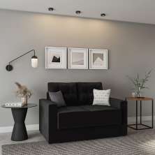 Sofá 2 Lugares Retrátil Bamberg Suede Preto 140 cm
