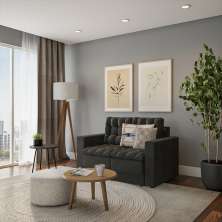 Sofá 2 Lugares Retrátil Erfurt Suede Grafite 140 cm