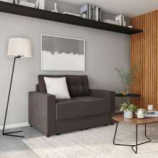 Sofá 2 Lugares Retrátil Fussen Suede Grafite 140 cm