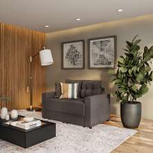 Sofá 2 Lugares Retrátil Hanover Suede Grafite 140 cm