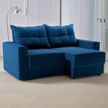 Sofá 2 Lugares Retrátil Logos Suede Azul Marinho 140 cm