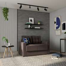 Sofá 2 Lugares Retrátil Mainz Suede Grafite 140 cm