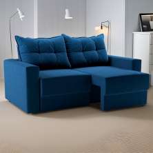 Sofá 2 Lugares Retrátil Ocean Suede Azul Marinho 140 cm