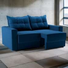 Sofá 2 Lugares Retrátil Waves Suede Azul Marinho 140 cm