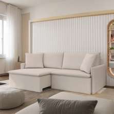 Sofá 2 Lugares Retrátil e Reclinável Luma Linho Cru 154 cm