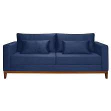Sofá 3 Lugares Bahamas Suede Azul 200 cm