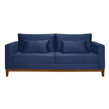 Sofá 3 Lugares Bahamas Suede Azul 230 cm