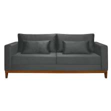 Sofá 3 Lugares Bahamas Suede Cinza 200 cm
