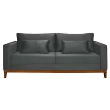 Sofá 3 Lugares Bahamas Suede Cinza 230 cm
