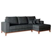 Sofá 3 Lugares Belgrado com Chaise Direito Linho Grafite 230 cm