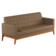 Sofá 3 Lugares Brooks Linho Marrom e Amêndoa 230 cm