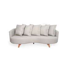 Sofá 3 Lugares Capri Veludo Bege 220 cm