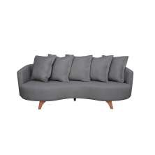 Sofá 3 Lugares Capri Veludo Cinza 220 cm