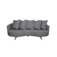 Sofá 3 Lugares Capri Veludo Cinza 240 cm