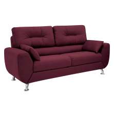 Sofá 3 Lugares Denver Suede Vinho