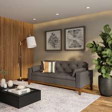 Sofá 3 Lugares Henderson Suede Cinza