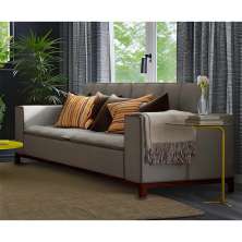 Sofá 3 Lugares Jeorgina Suede Cinza