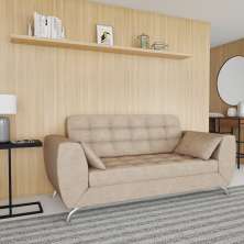 Sofá 3 Lugares Luana Suede Bege