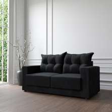 Sofá 3 Lugares Lubeck Suede Preto 180 cm