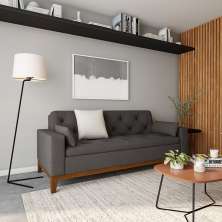 Sofá 3 Lugares Mesquite Suede Cinza