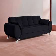 Sofá 3 Lugares Nolan Suede Preto