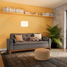 Sofá 3 Lugares Reno Suede Cinza