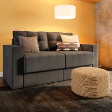 Sofá 3 Lugares Retrátil Berlim  Suede Grafite 180 cm