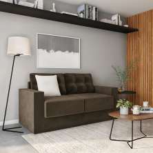 Sofá 3 Lugares Retrátil Berlim Suede Marrom 180 cm