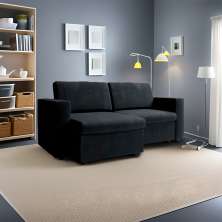Sofá 3 Lugares Retrátil Bolton Suede Preto