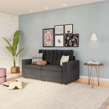 Sofá 3 Lugares Retrátil Brémen  Suede Grafite