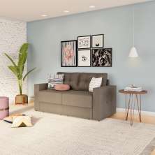 Sofá 3 Lugares Retrátil Brémen Suede Bege 180 cm