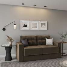 Sofá 3 Lugares Retrátil Brémen Suede Marrom 180 cm