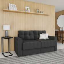 Sofá 3 Lugares Retrátil Colônia  Suede Grafite 180 cm