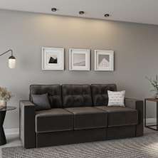 Sofá 3 Lugares Retrátil Colônia Suede Grafite 210 cm